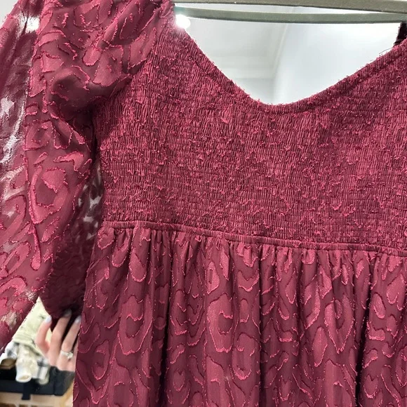 Maroon cheetah print dress - Picture 3 of 4